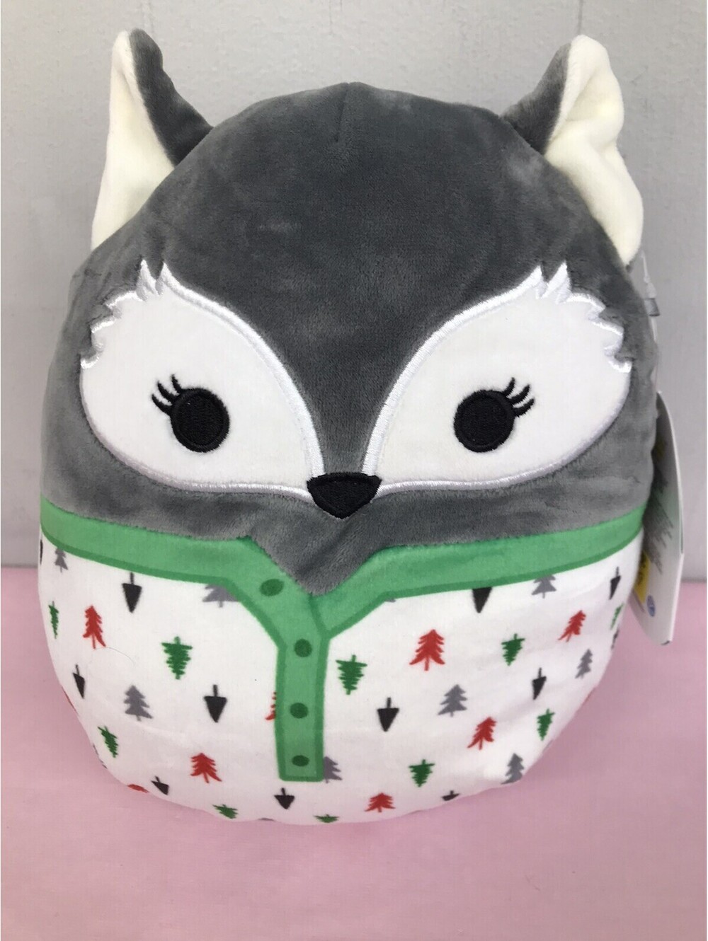 Squishmallows Floxie The Fox, Gray Fox in Christmas Pajamas, Pajama Squad, Rare